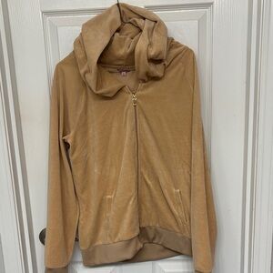 Juicy Couture Classic Velour Zip Hoodie in the color Gold. XL